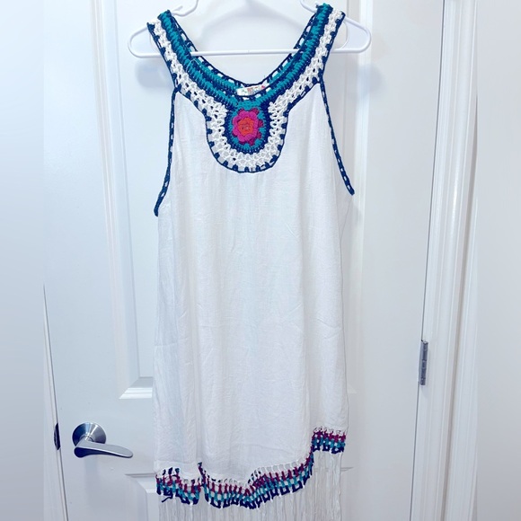 NWT India Boutique Crochet Embellished Dress/Cover-Up. One Size Fits Most. R34 - Picture 2 of 7